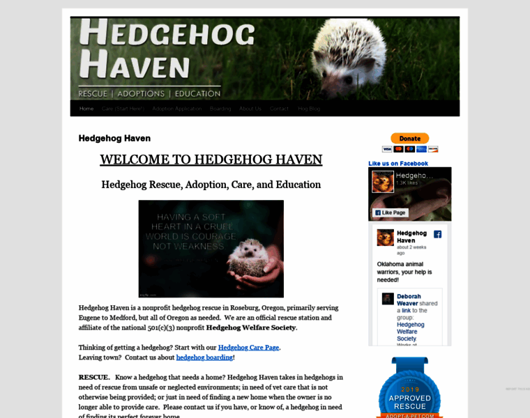 Hedgehoghaven.com thumbnail