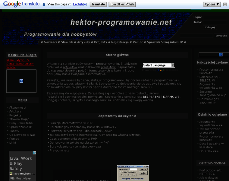 Hektor-programowanie.net thumbnail Hektor-programowanie.net thumbnail