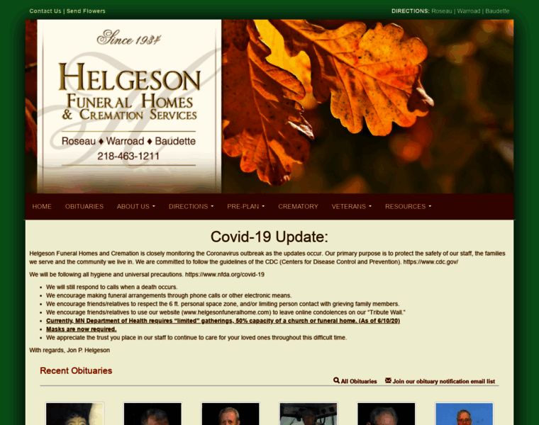 Helgesonfuneralhome.com thumbnail