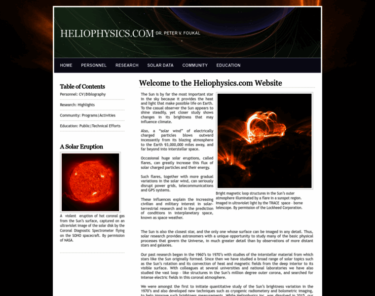 Heliophysics.com thumbnail