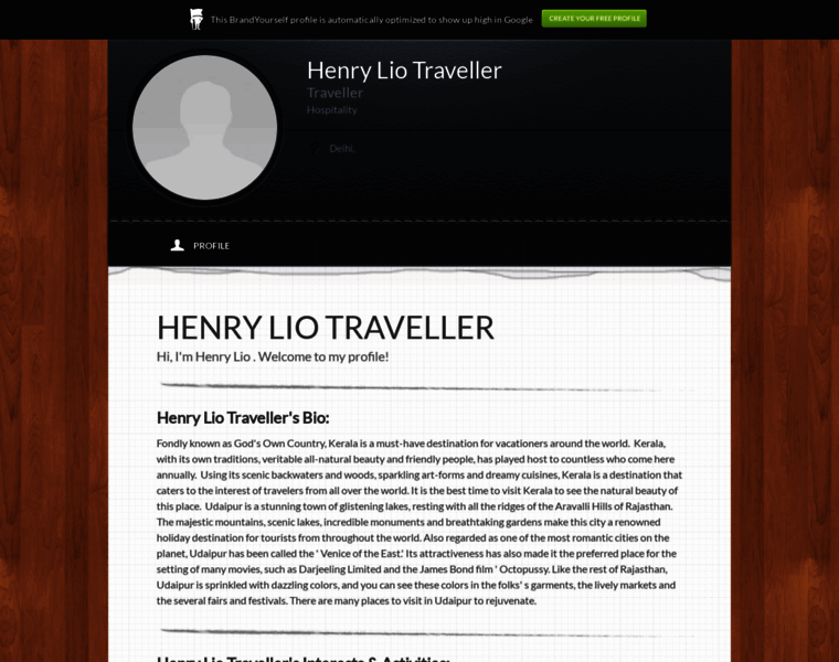 Henryliotraveller.brandyourself.com thumbnail