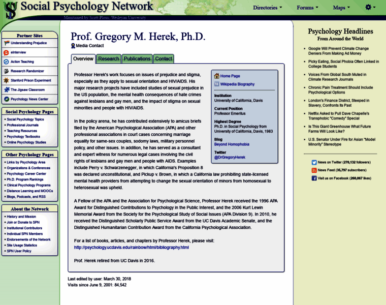 Herek.socialpsychology.org thumbnail