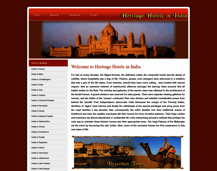Heritagehotelsinindia.com thumbnail