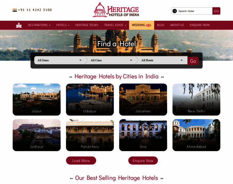 Heritagehotelsofindia.com thumbnail