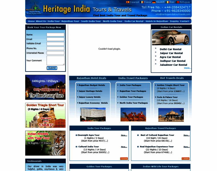 Heritageindiatourtravels.com thumbnail