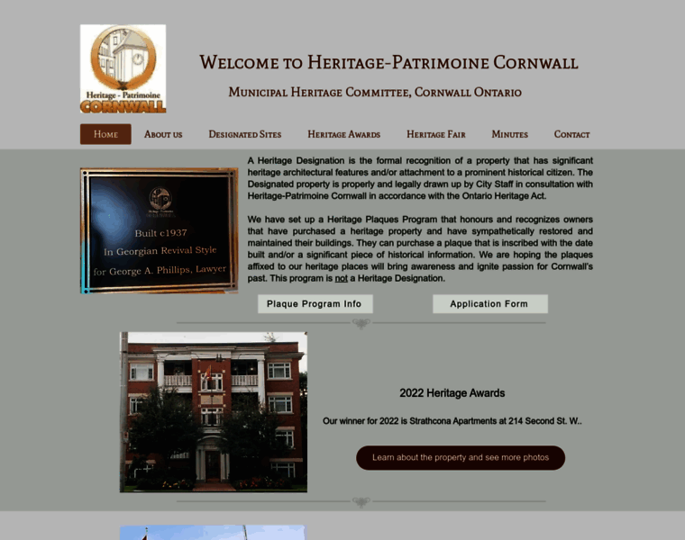 Heritagepatrimoinecornwall.ca thumbnail