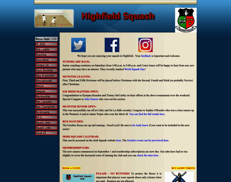 Highfieldsquash.com thumbnail