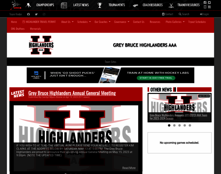 Highlandershockey.ca thumbnail