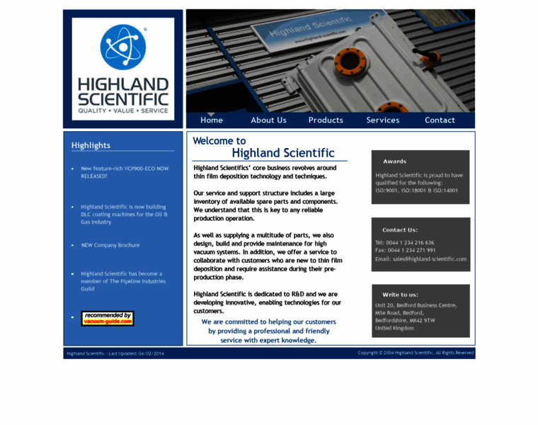 Highlandscientific.com thumbnail