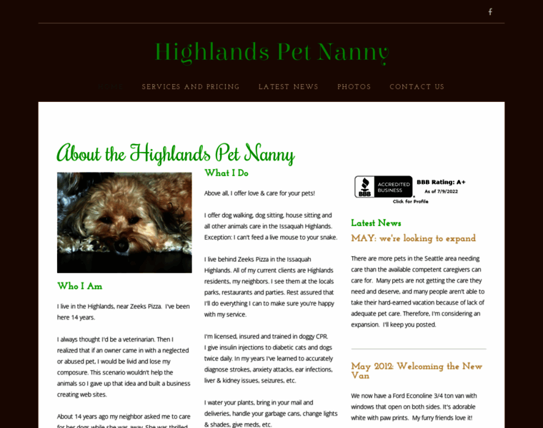 Highlandspetnanny.com thumbnail