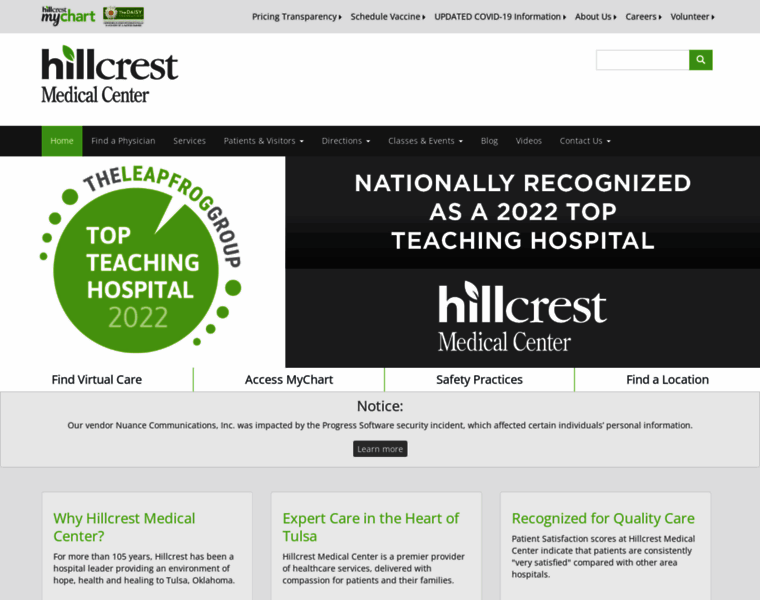 Hillcrestmedicalcenter.com thumbnail