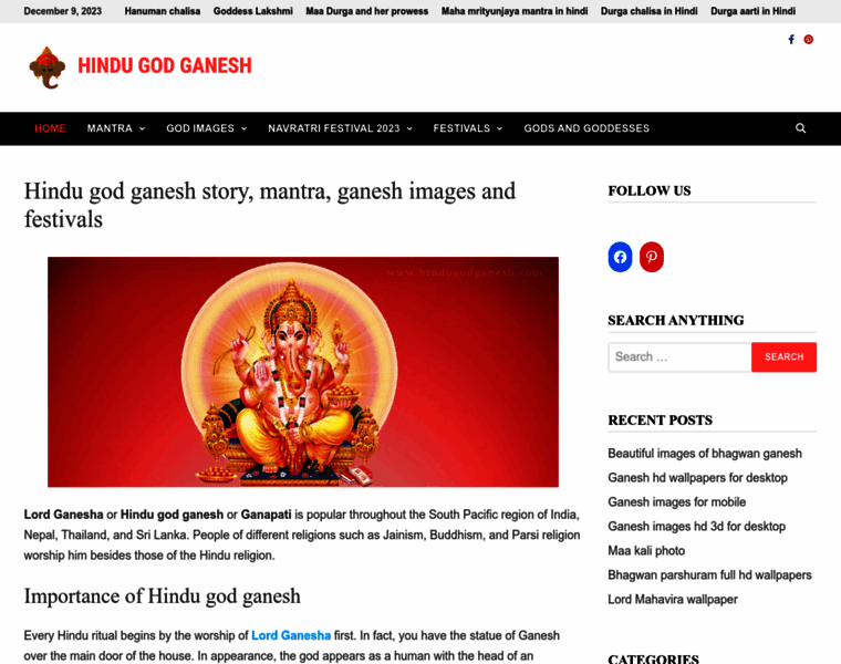 Hindugodganesh.com thumbnail