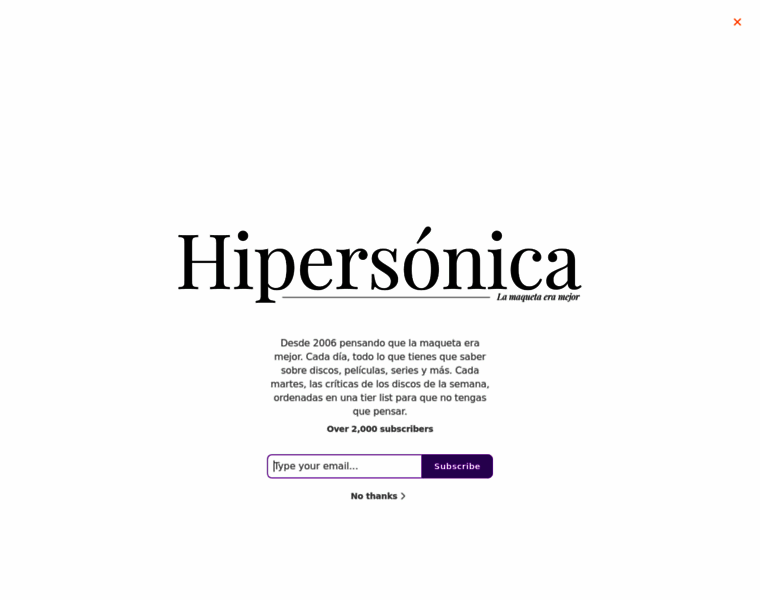 Hipersonica.com thumbnail