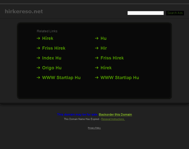 Hirkereso.net thumbnail