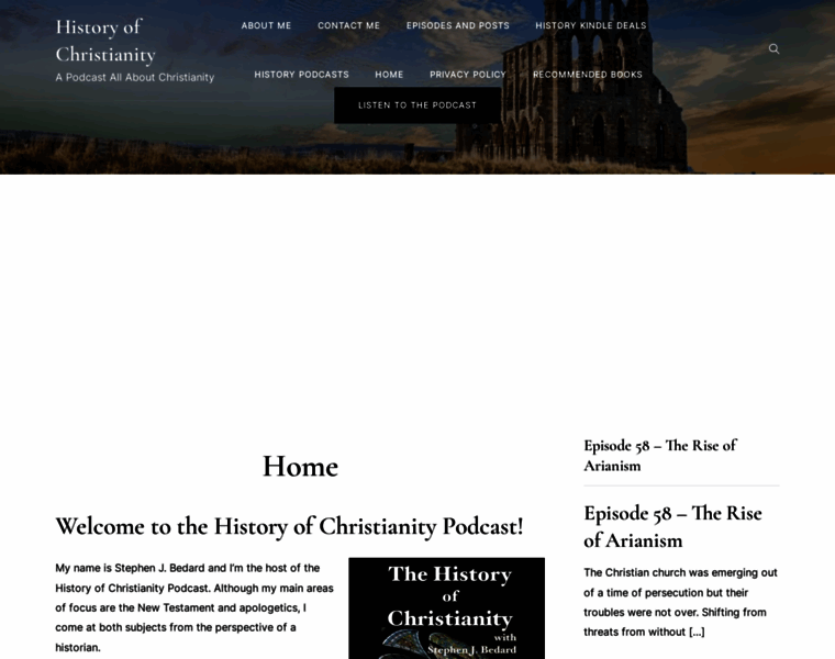 Historyofchristianitypodcast.com thumbnail