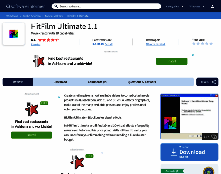 Hitfilm-ultimate.software.informer.com thumbnail