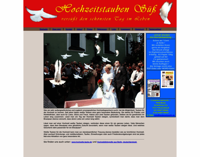Hochzeitstauben-suess.de thumbnail