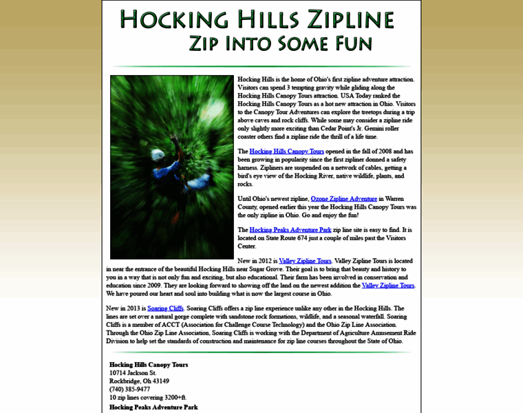 Hockinghillszipline.com thumbnail