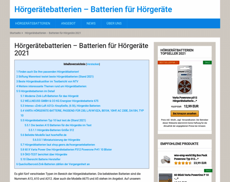 Hoergeraetbatterien.de thumbnail