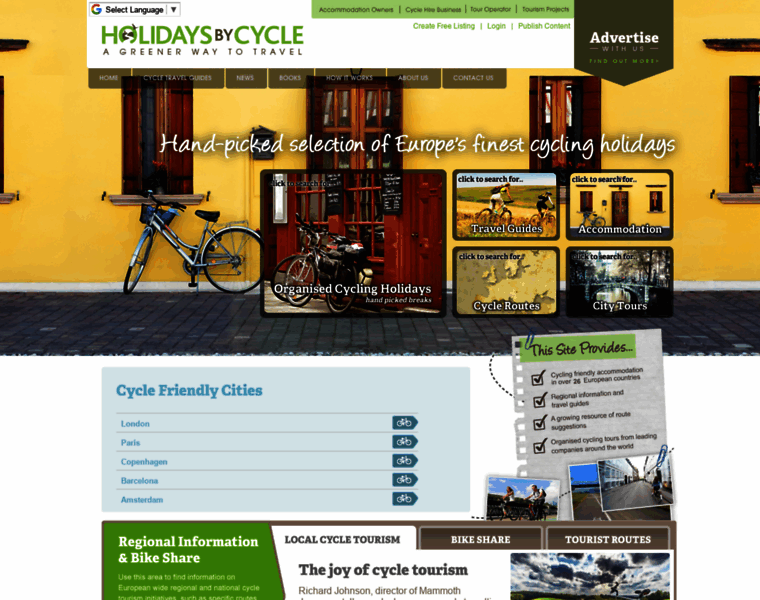 Holidaysbycycle.com thumbnail