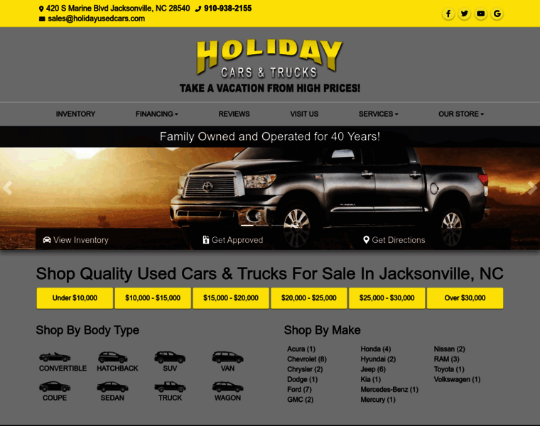 Holidayusedcars.com thumbnail