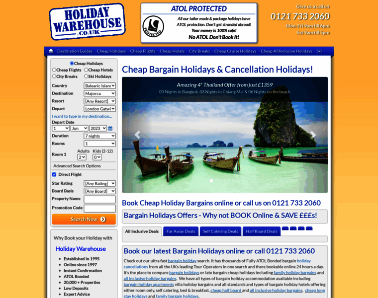 Holidaywarehouse.co.uk thumbnail