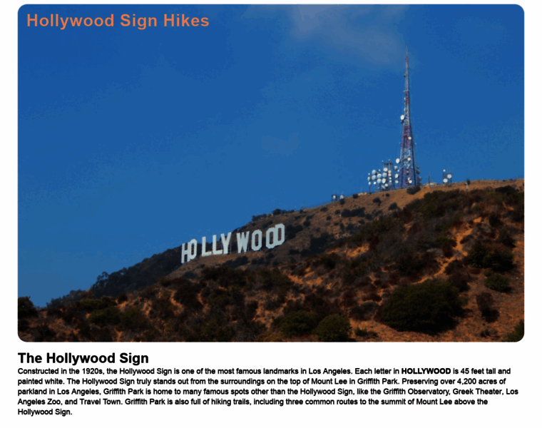 Hollywoodsignhikes.com thumbnail