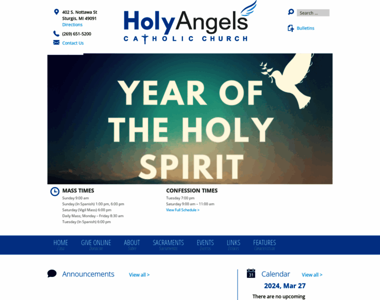 Holyangelssturgis.org thumbnail