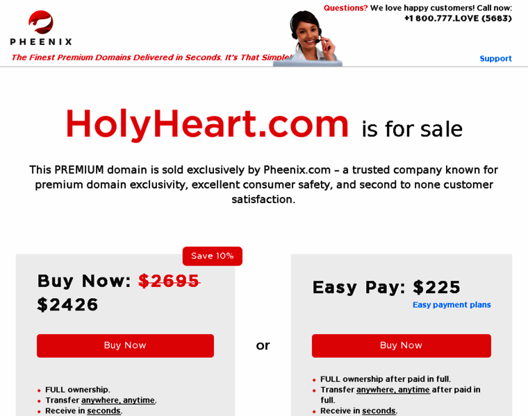 Holyheart.com thumbnail
