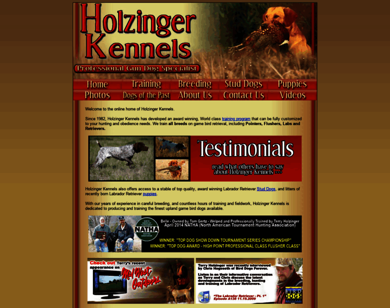 Holzingerkennels.com thumbnail