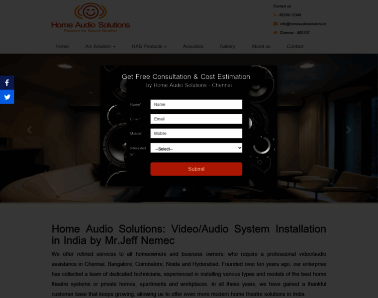 Homeaudiosolutions.in thumbnail