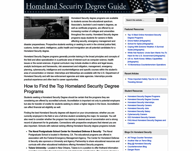 Homeland-security-degree.org thumbnail
