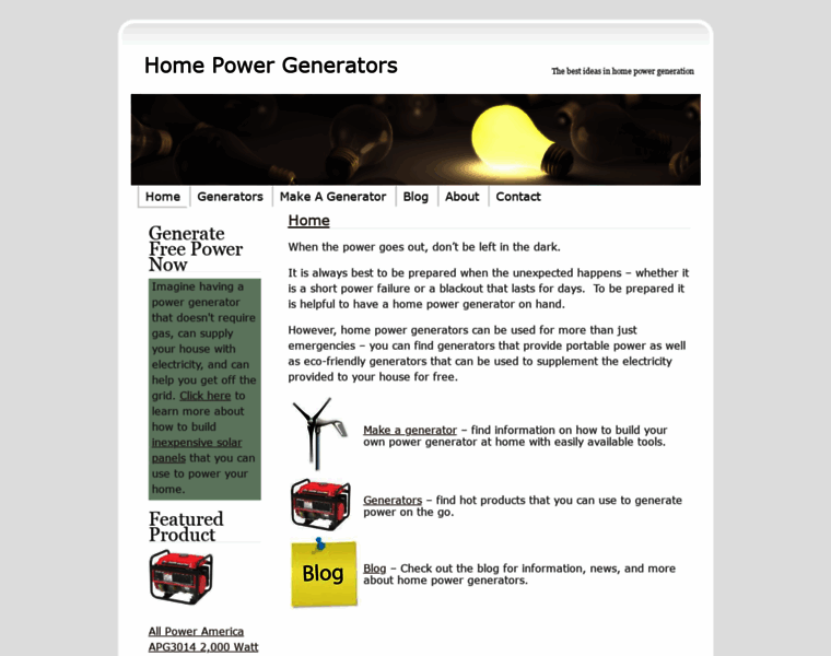 Homepowergenerators.info thumbnail