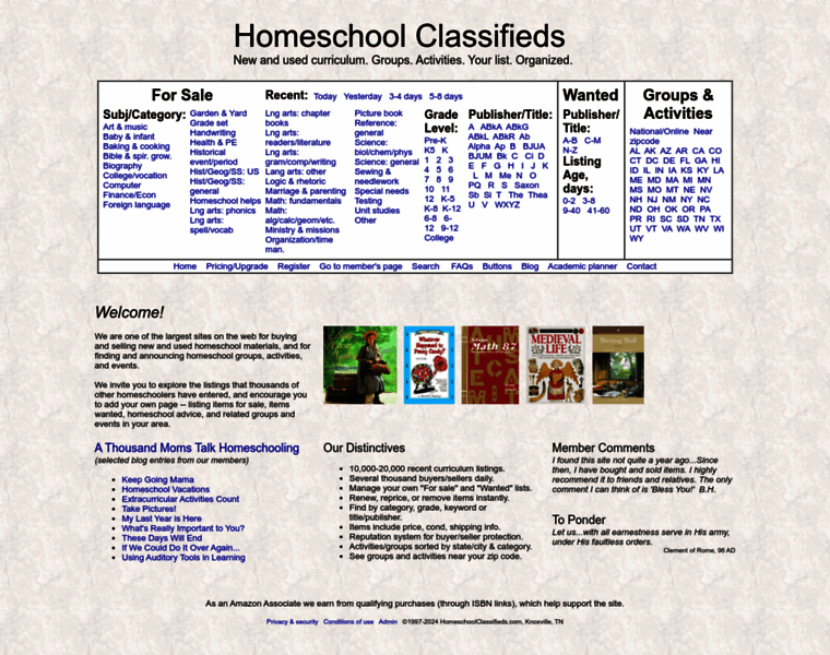 Homeschoolclassifieds.com thumbnail