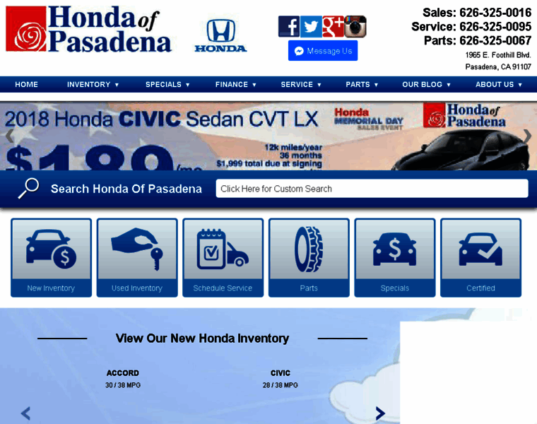 Hondaofpasadena.com thumbnail