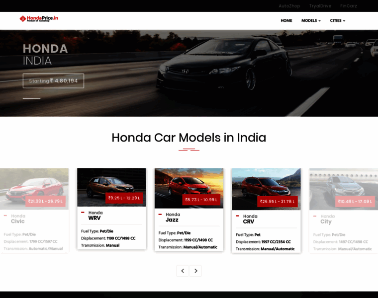 Hondaprice.in thumbnail