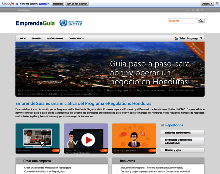 Honduras.eregulations.org thumbnail