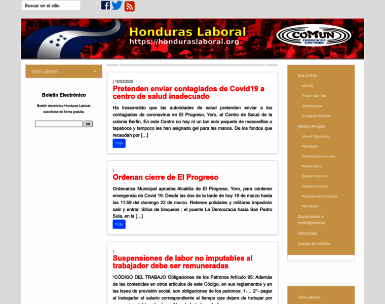 Honduraslaboral.org thumbnail