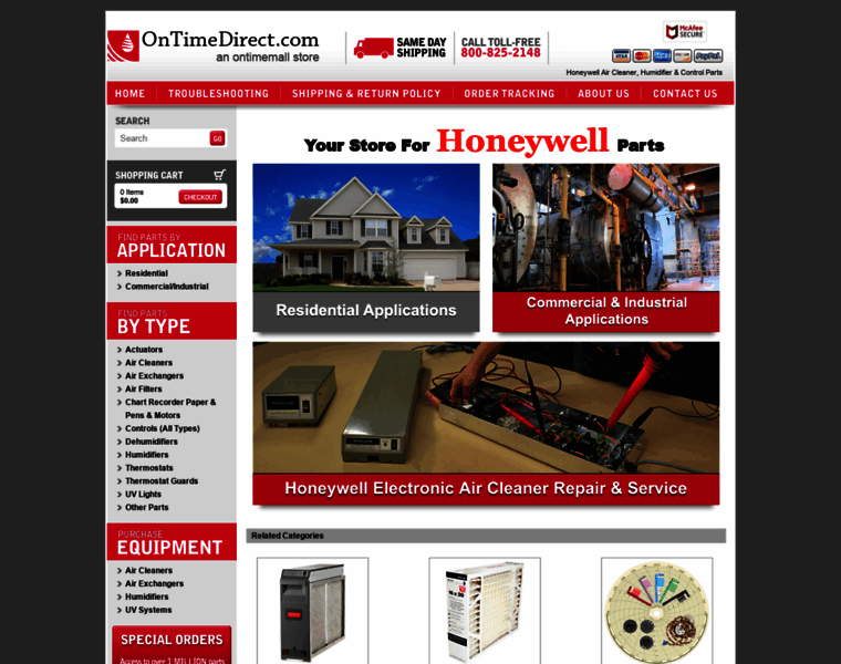 Honeywellparts.com thumbnail