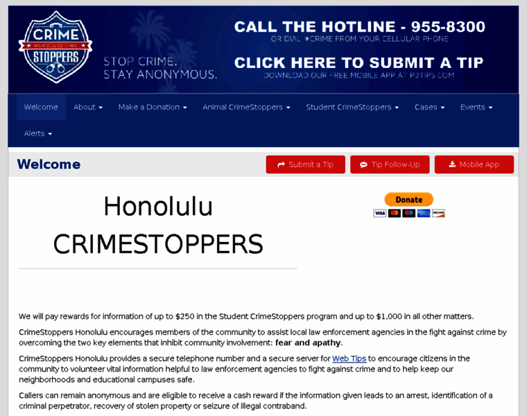 Honolulucrimestoppers.org thumbnail