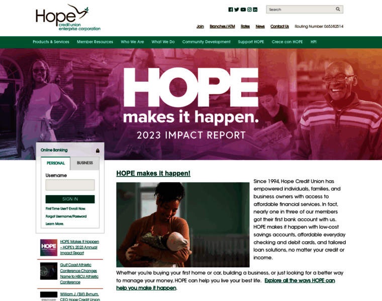 Hopecu.org thumbnail
