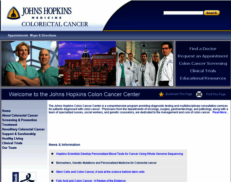 Hopkinscoloncancercenter.org thumbnail