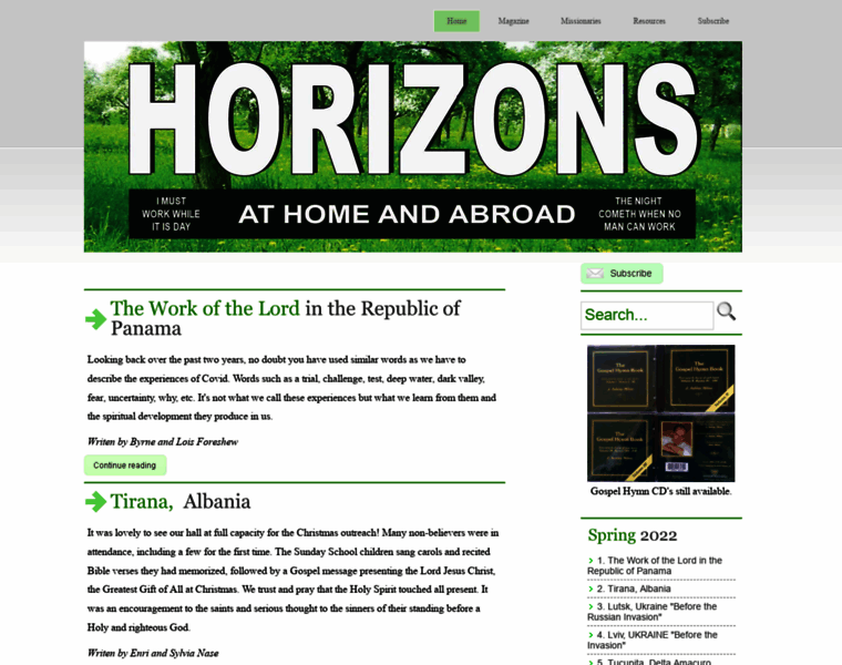 Horizonsmissionarymagazine.com thumbnail