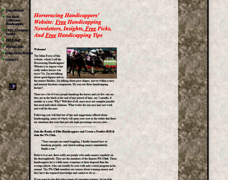 Horseracinghandicapper.com thumbnail