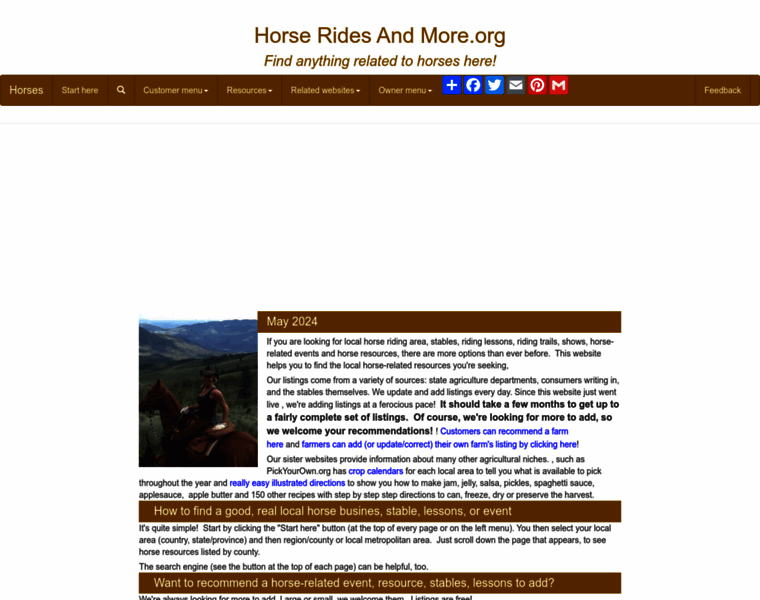 Horseridesandmore.org thumbnail