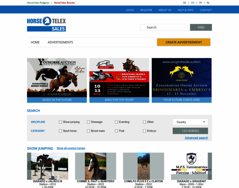 Horsetelexsales.com thumbnail