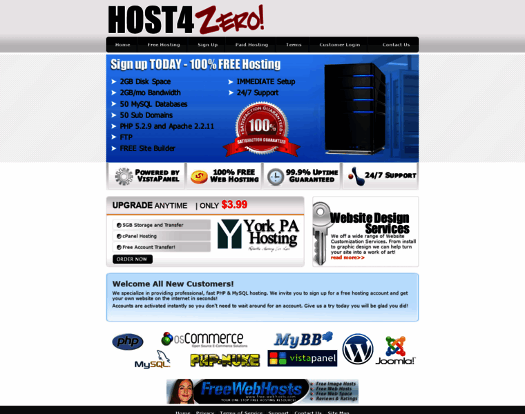 Host4zero.com thumbnail