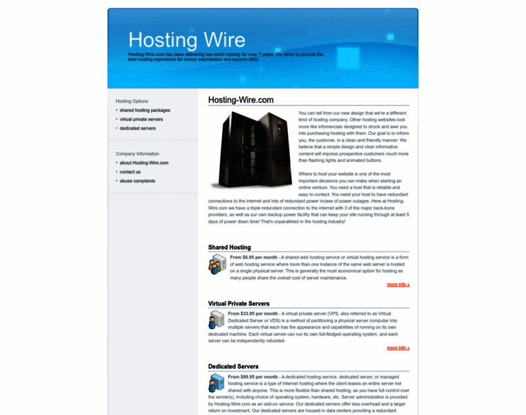 Hosting-wire.com thumbnail