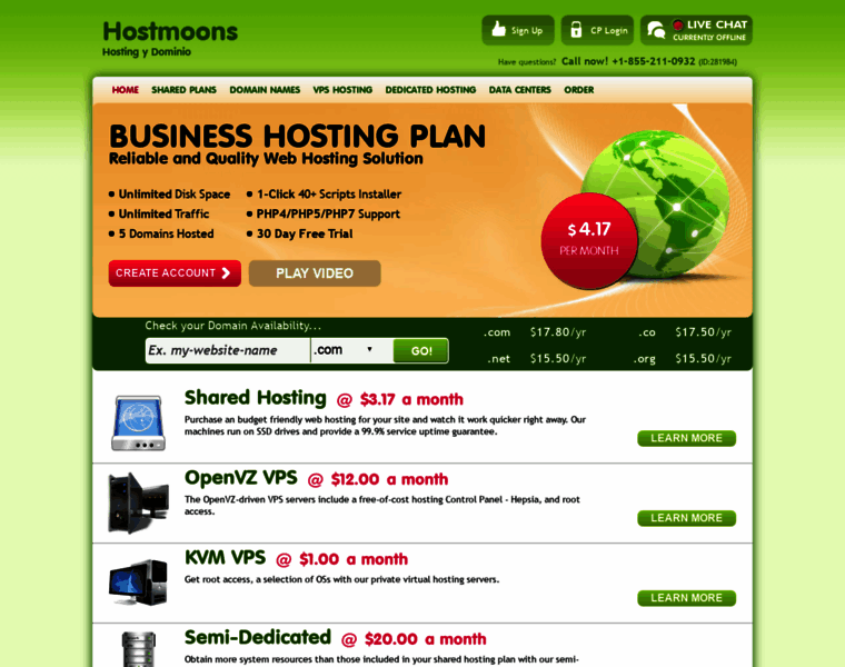 Hostmoons.com thumbnail