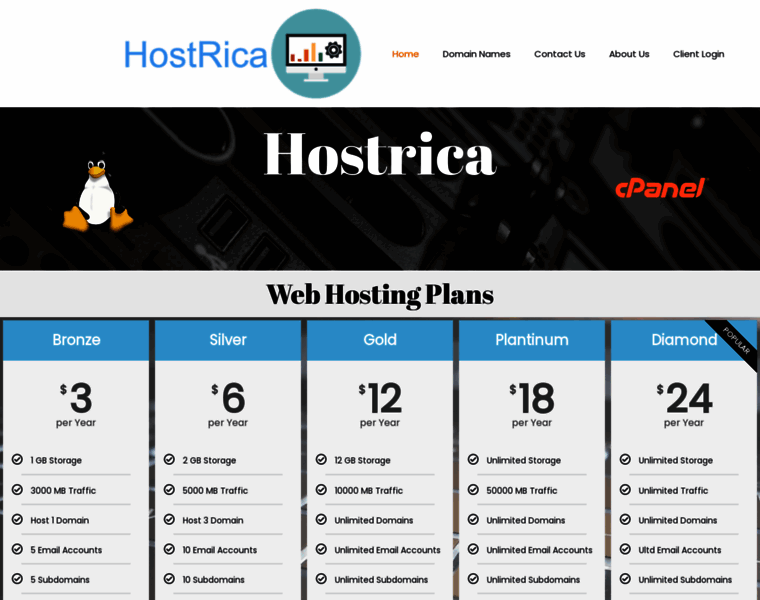 Hostrica.com thumbnail